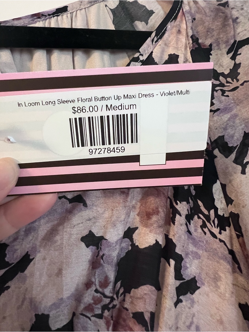 In Loom - Floral Print Maxi Dress - blush, cream, black - NWT - Picture 7 of 11